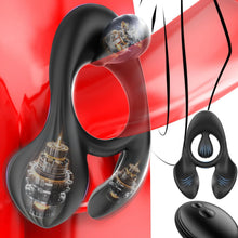 Load image into Gallery viewer, Doppelter Hodenvibrator Penis Trainer Stimulator mit 3 Motoren und 10 Vibrationen