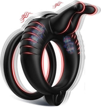 Load image into Gallery viewer, Doppelter Cockring Penistrainer Vibrator mit 10 Kraftvollen Vibrationsmodi