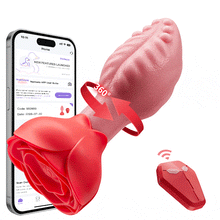 Load image into Gallery viewer, Sera – Zungenförmiger 360° rotierender Analplug mit Rosenbasis für Frauen &amp; Männer