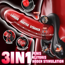 Load image into Gallery viewer, Doppelter Hodenvibrator Penis Trainer Stimulator mit 3 Motoren und 10 Vibrationen