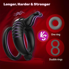 Load image into Gallery viewer, Doppelter Cockring Penistrainer Vibrator mit 10 Kraftvollen Vibrationsmodi