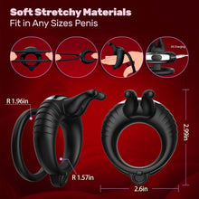 Load image into Gallery viewer, Doppelter Cockring Penistrainer Vibrator mit 10 Kraftvollen Vibrationsmodi