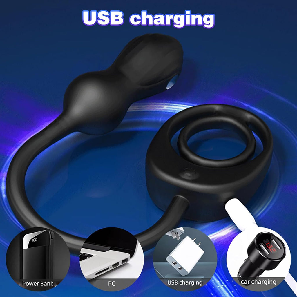 NEU Elektroshock Analvibratoren für Mann mit 10 Vibrations 3 Elektroschockmodi Prostata Stimulation Männer Penis Ring Vibrator Analplug Sexspielzeug für Männer Paare Extrem